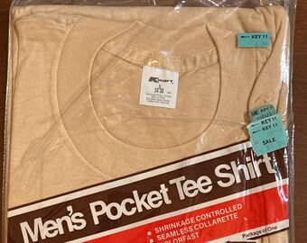 Vintage 1982 - Kmart Men's Pocket Tee Shirt - Sealed -Size S - 50/50