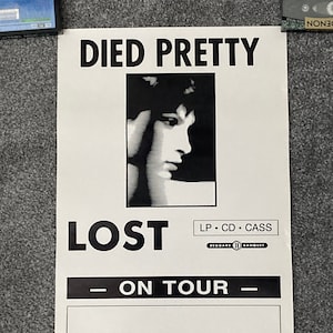 Vintage - Died Pretty - Lost -1988  Promo Poster - On Tour - Beggars Banquet