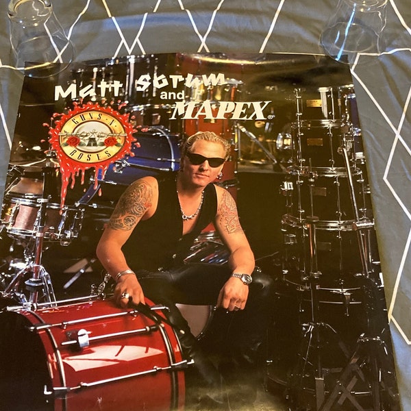 Vintage - 1990's Guns N Roses - Mapex Drums - Matt Sorum - Promo Poster