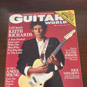 Vintage - Guitar World - 1986 - Keith Richards - Randy Rhoads - Angus Young - Cheap Trick