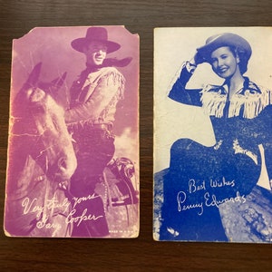 VINTAGE - Cowboy Western TV Movie Star - Penny Edwards - Gary Cooper - jaren 1950 - x2