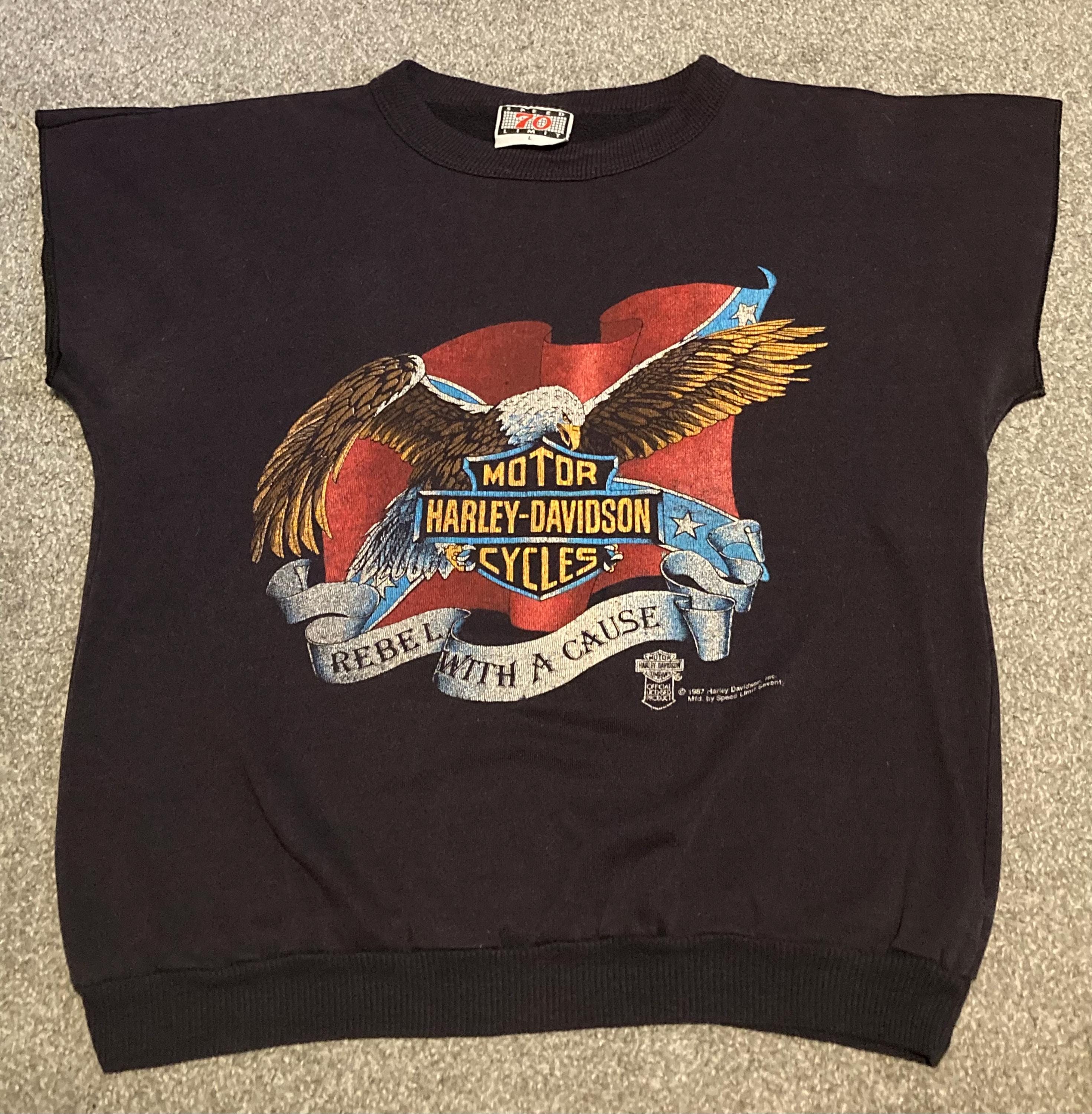 Vintage - Harley Davidson -rebel With A Cause - Sleeveless - 1987 