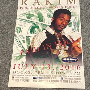 Sudadera con póster original de ERIC B & RAKIM - Live NYC Paid In Full Tour 2016