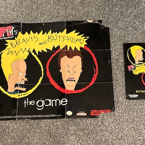 Vintage 1994 Beavis And Butthead The Game - Poster and Instruction Manual