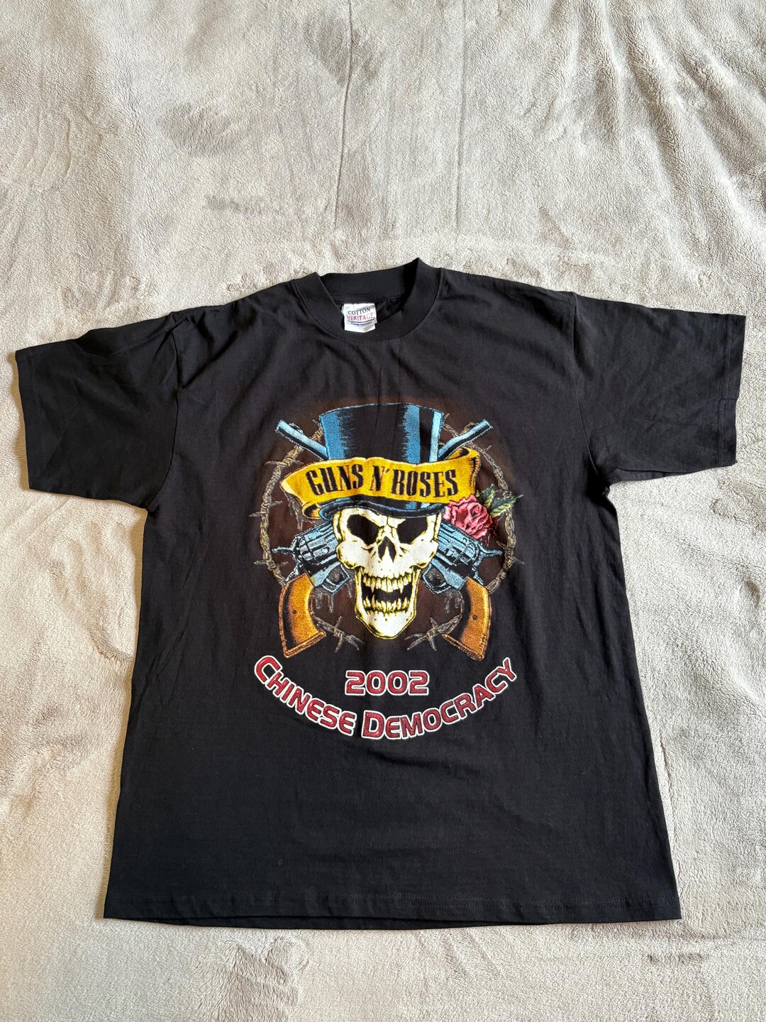 ヴィンテージ - ガンズ・アンド・ローゼズ - 2002 チャイニーズ・デモクラシー・ワールド・ツアーTシャツ - サイズ L - Etsy 日本
