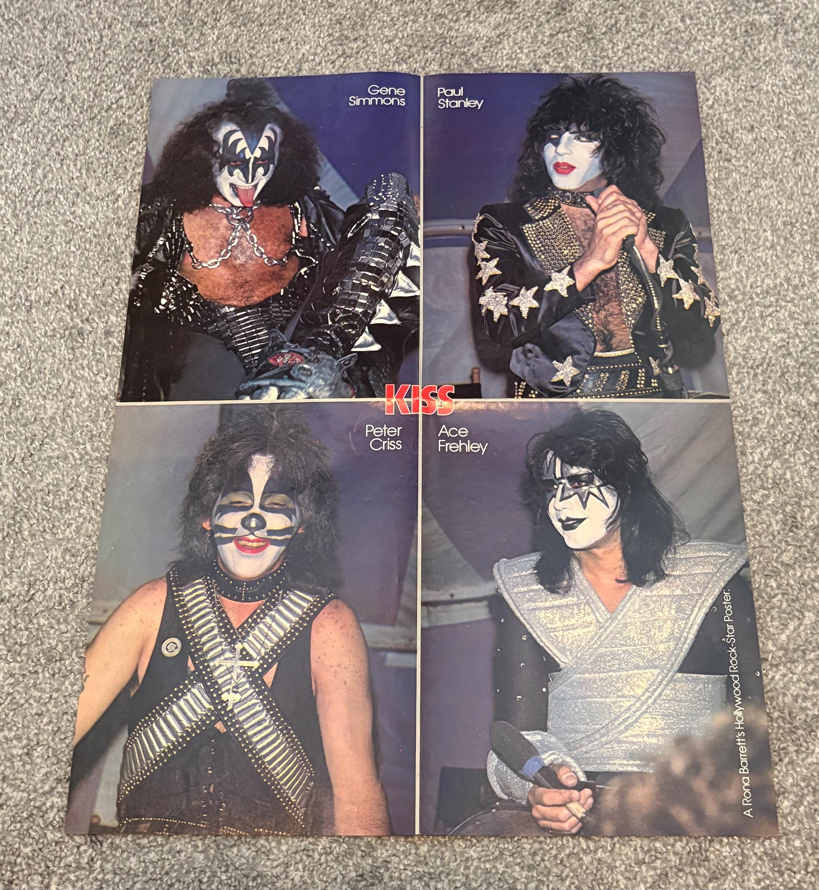 Vintage - KISS - 1976 - Pôster de Rona Barrett Rock Star - Linda Ronstadt