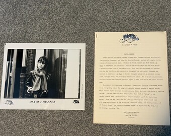 Vintage - David Johansen - 1978 - 8 x 10 Photo and Bio -New York Dolls