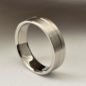 Wedding bands men with straight profile and brushed finish, mens titanium wedding rings, titanium rings men, mens titanium wedding band mens