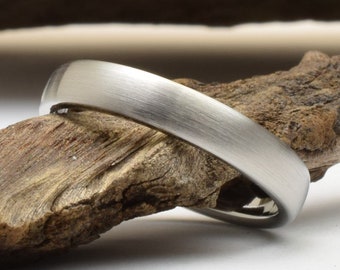 Titanium band with a domed shape and brushed finish, mens titanium wedding rings men, titanium ring mens, mens titanium wedding band mens