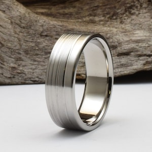 Modern titanium wedding band, modern mens ring, modern wedding band for him, handmade wedding ring, unique engagement band, wedding band men