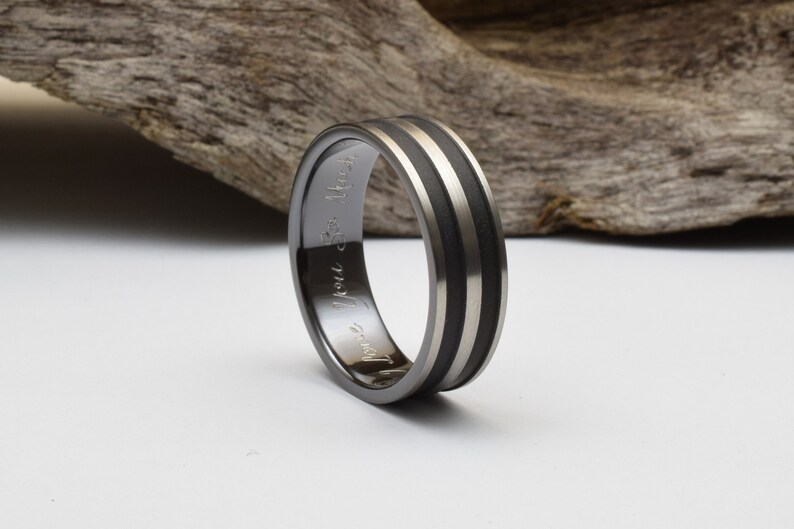 mens wedding ring black titanium band black wedding band wedding band men custom wedding band wedding band men handmade ring