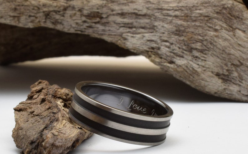 mens wedding ring black titanium band black wedding band wedding band men custom wedding band wedding band men handmade ring