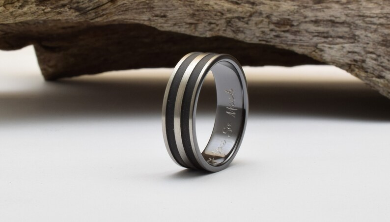 mens wedding ring black titanium band black wedding band wedding band men custom wedding band wedding band men handmade ring