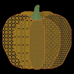 BLACKWORK PUMPKIN Counted Cross Stitch Pattern - Challenging, Backstitch Chart - Autumn / Fall Needlework Design - Halloween Embroidery