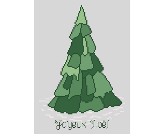 PINE TREE Counted Cross Stitch Pattern Evergreen Embroidery - Etsy