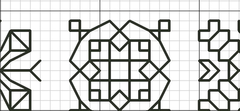 TINY TREASURES Counted Cross Stitch Pattern / Chart Mini BLACKWORK Squares / Motifs Modern, Geometric, Embroidery Design image 4