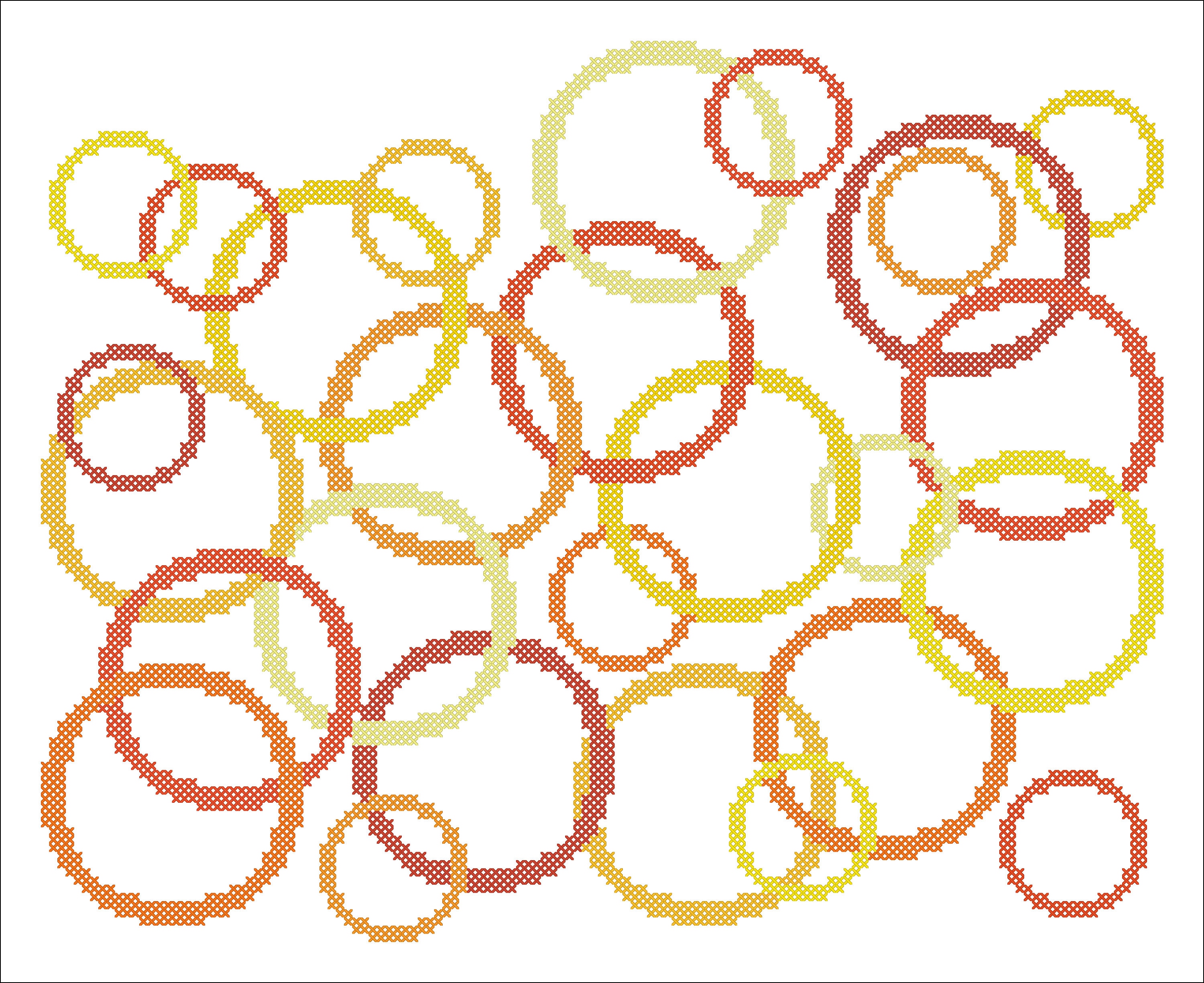 CIRCULAR Counted Cross Stitch Pattern / Chart Modern Circles, Geometric