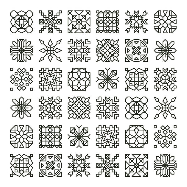 TINY TREASURES Counted Cross Stitch Pattern / Chart - Mini BLACKWORK Squares / Motifs - Modern, Geometric, Embroidery Design