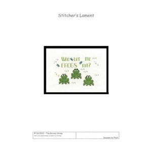 FROG Counted Cross Stitch Pattern / Chart Who Let the Frogs Out STITCHER'S LAMENT Cross Stitch Saying / Motto embroidery design image 2