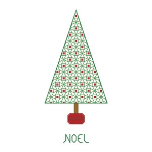 Arbre de Noël motif point de croix compté noir - grille de broderie d'arbre de Noël - broderie NOEL - petits points