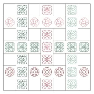 NASTRI BLACKWORK Schema punto croce contato/grafico - Design ricamo punto indietro - Motivi moderni, intrecciati e geometrici