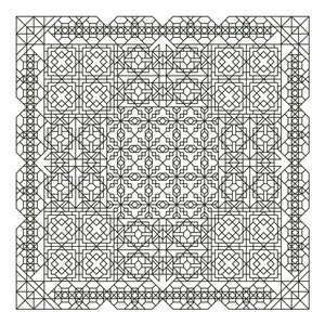 INTENSITY Counted Cross Stitch Pattern / Chart -  BLACKWORK / Backstitch Embroidery Design - Modern, Geometric Needlework