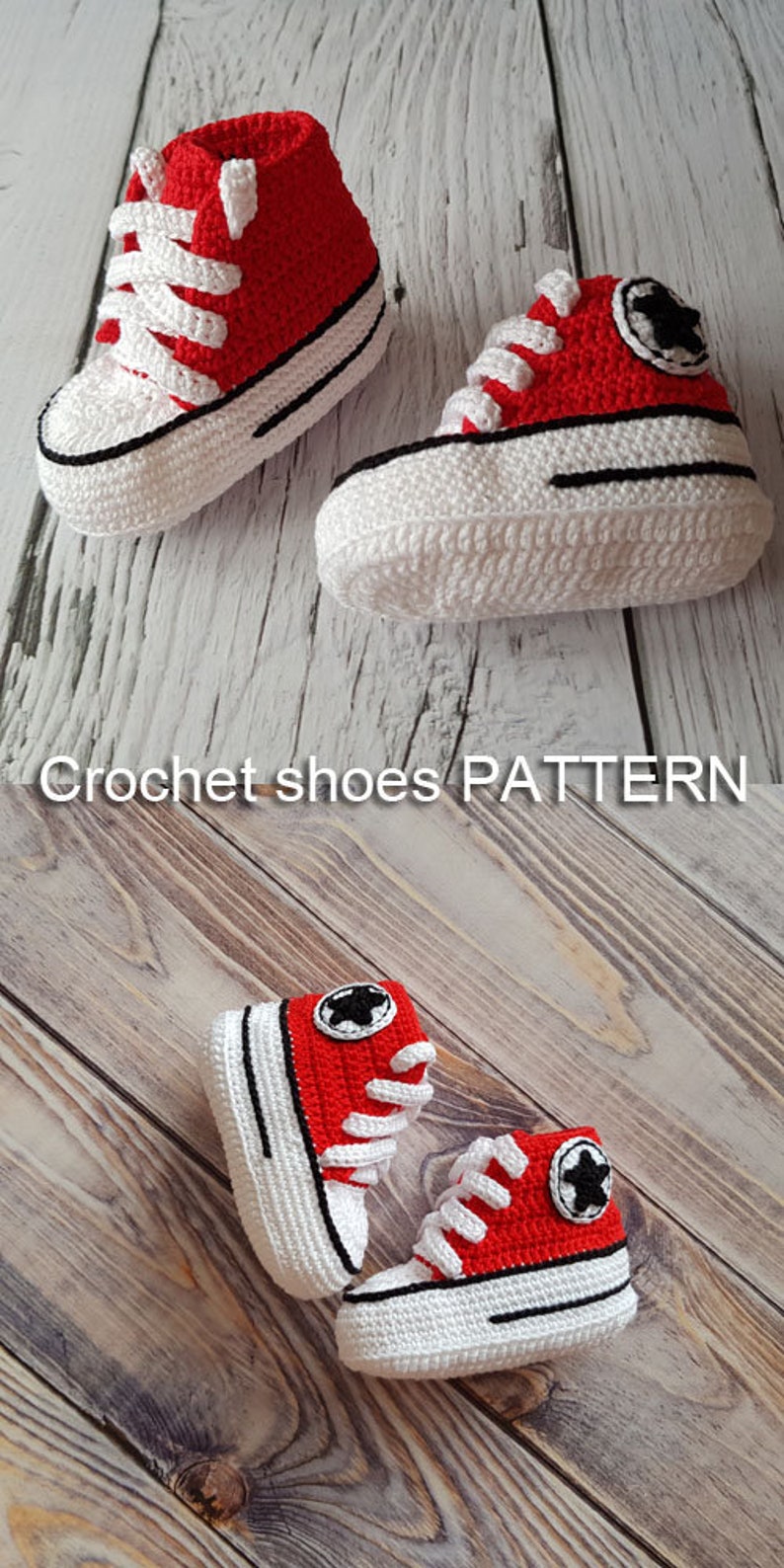Crochet PATTERN converse sneakers baby booties baby shoes Etsy