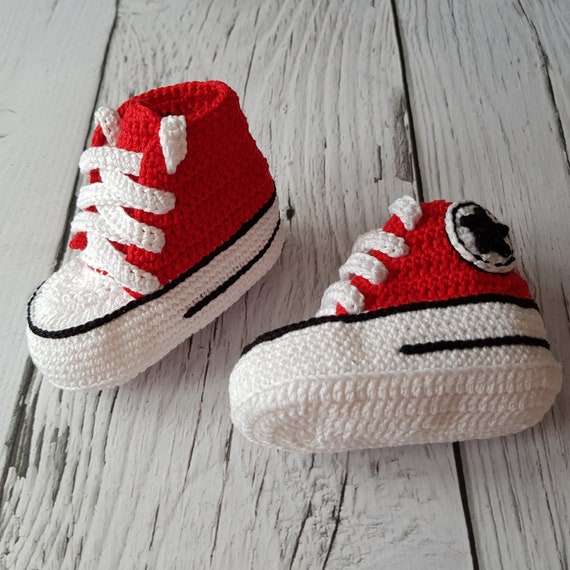 Crochet PATTERN converse sneakers baby booties baby shoes | Etsy