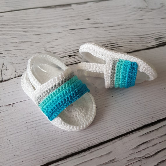 crocheted baby flip flops