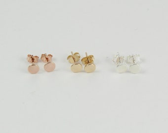 14K Gold filled studs | Rose gold filled circle studs | Sterling silver studs | Tiny gold round studs | Dainty gold silver stud earrings