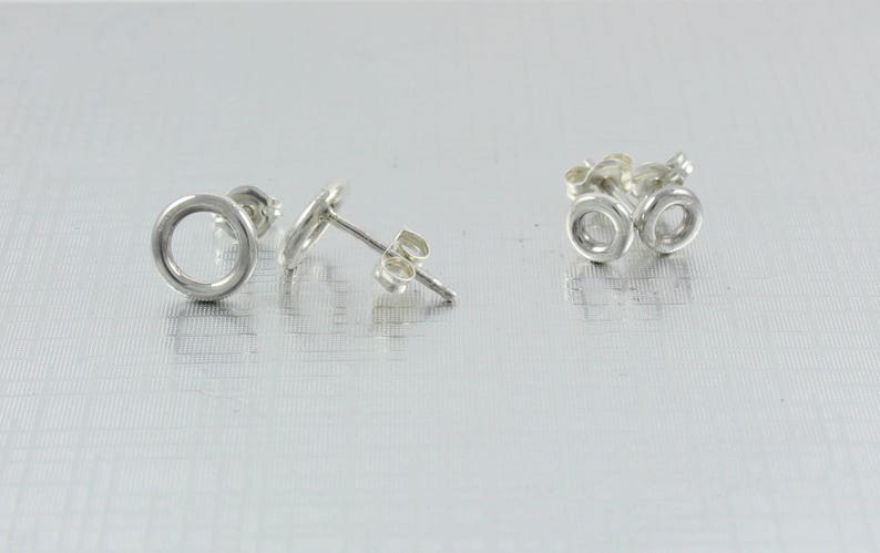 Silver earring set Silver circle studs Set of 2 pairs Circle earrings 2 pairs of earrings Circle studs Open circle studs