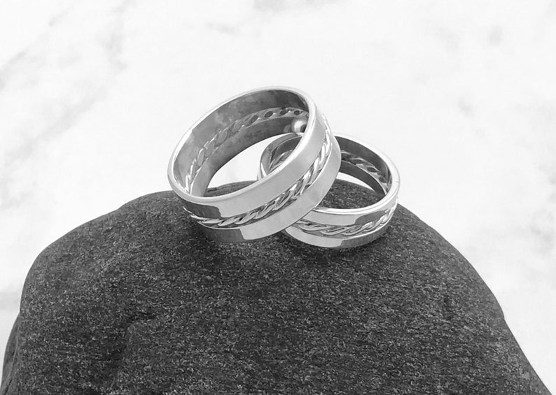 Sterling Silver Wedding Band Settrendy Wedding Etsy Canada