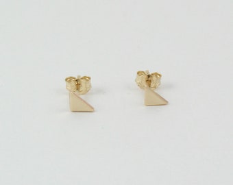 14K gold filled stud earrings | Gold triangle earrings | Gold earrings | Small gold earrings |  Dainty 5mm gold studs | Geometric earrings