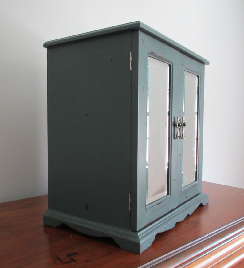 Bombay Company Jewelry Armoire Box Chest Organizer Dusky Teal Etsy