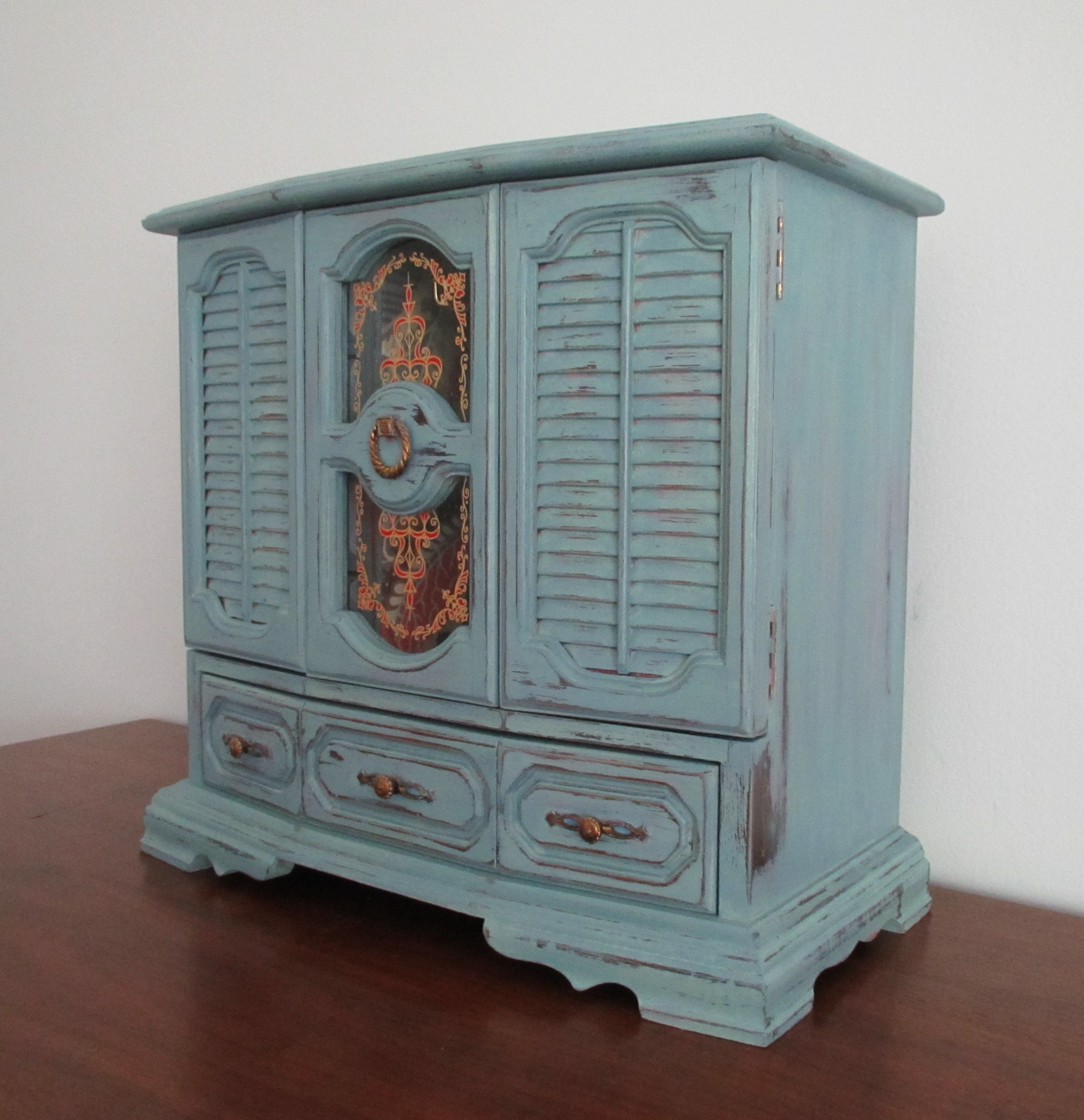 Photo inspiration: Visual Reference: Vintage Jewelry Box Armoire Chest Organizer Japan Weathered Distressed