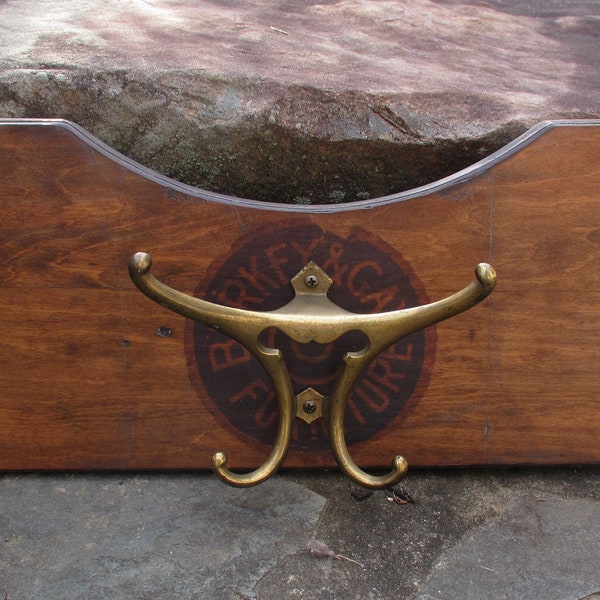 Salvaged 1920s Berkey & Gay Furniture Vanity Base Vintage Coat Rack Hat Hooks Entryway Foyer Mudroom Farmhouse Chic Weathered Wood