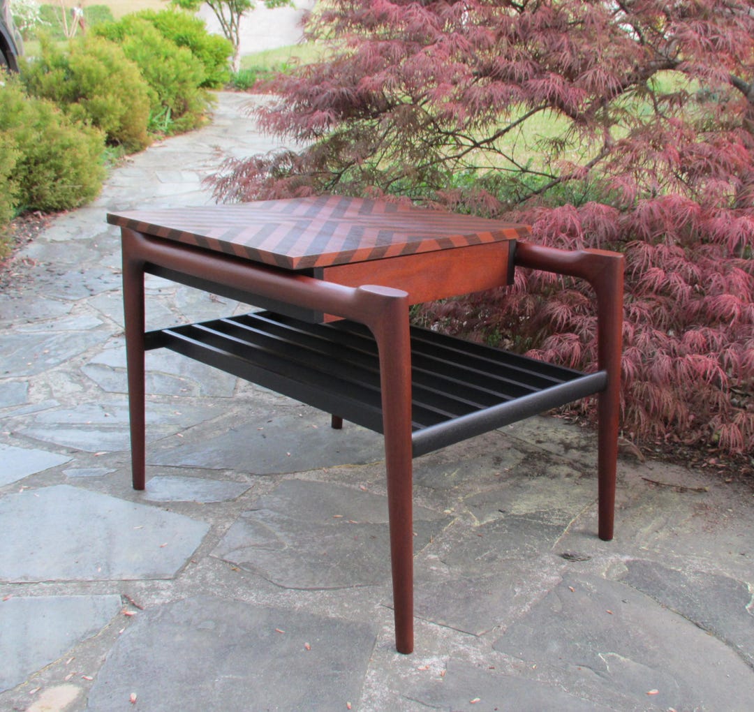 Vintage Weiman MCM Mid Century Modern Tiered End Side Table 2-tone ...