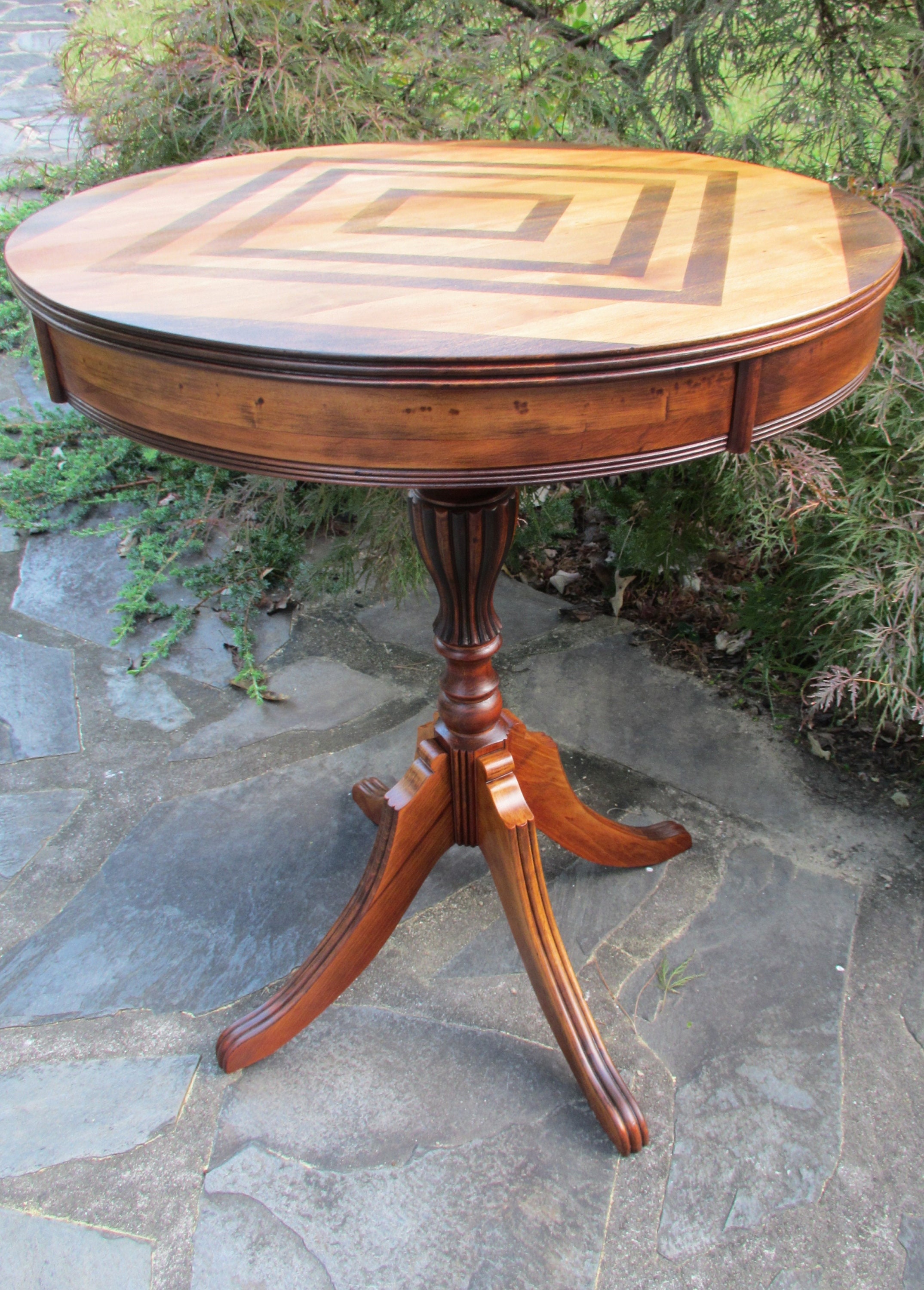 Vintage Duncan Phyfe Drum Table Farmhouse Chic End Side Accent Etsy