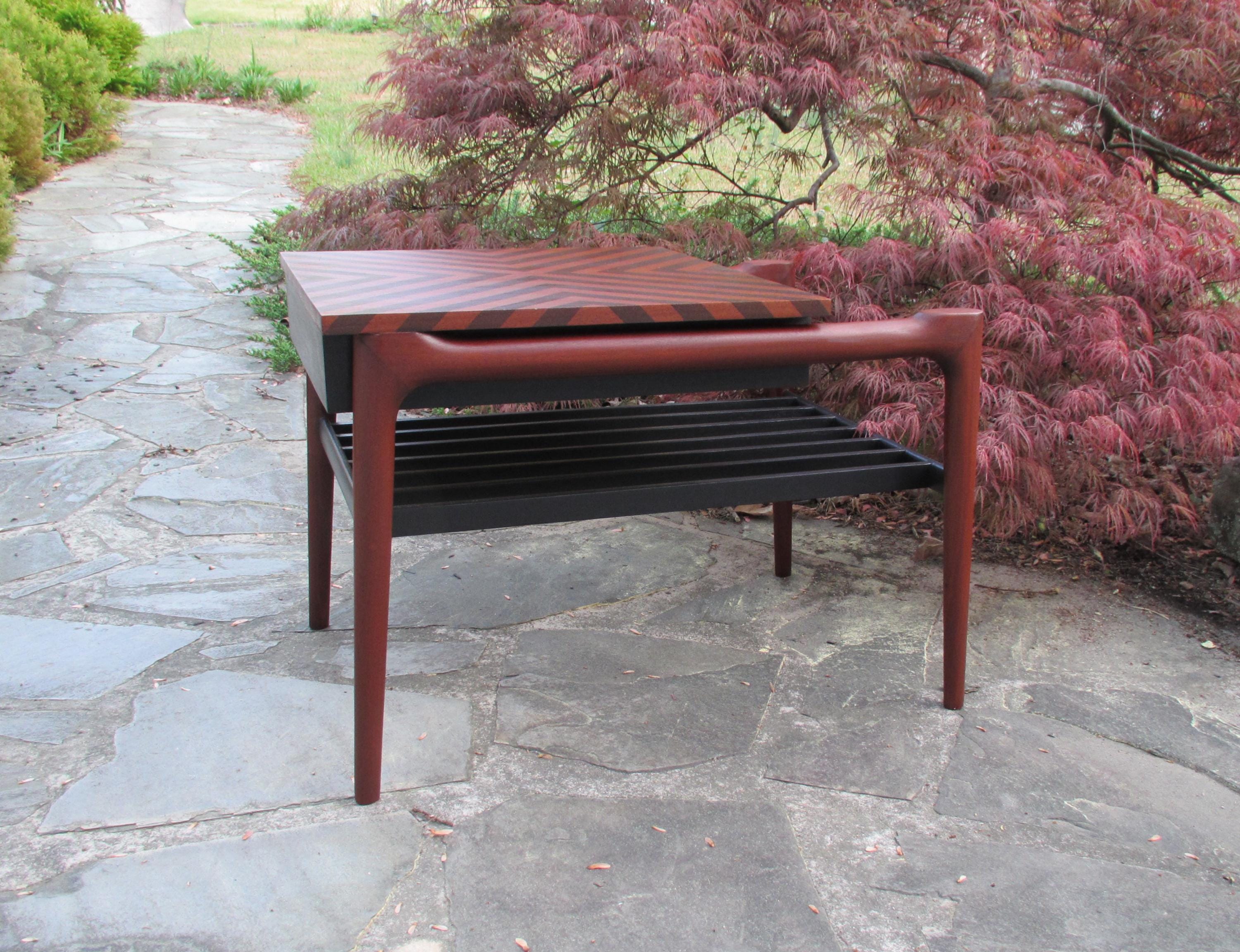 Vintage Weiman MCM Mid Century Modern Tiered End Side Table 2-tone ...