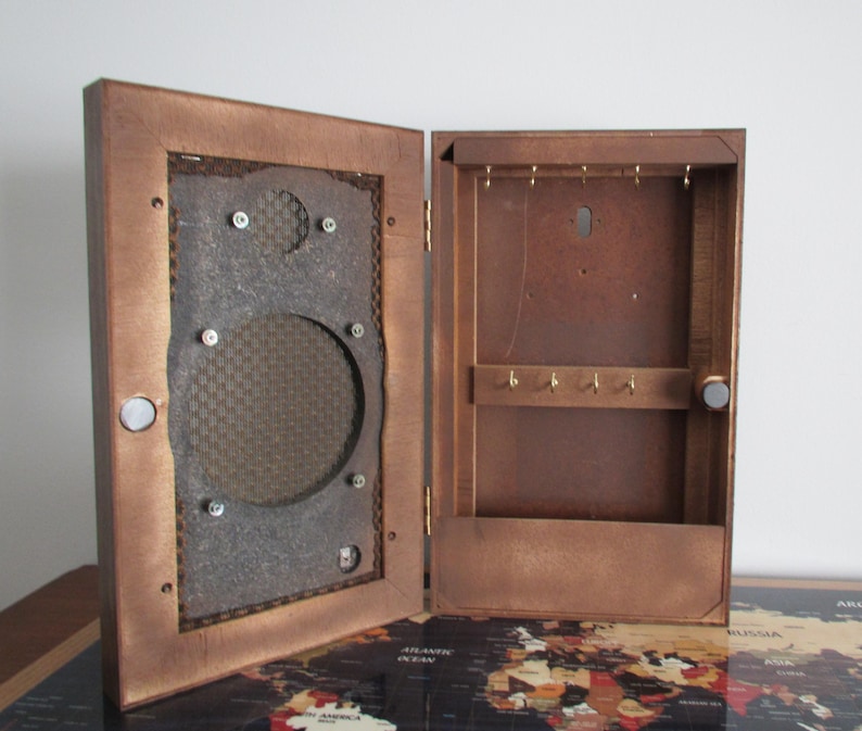 Vintage Sony Speaker Key Box Hooks Holder Entryway Mudroom image 6