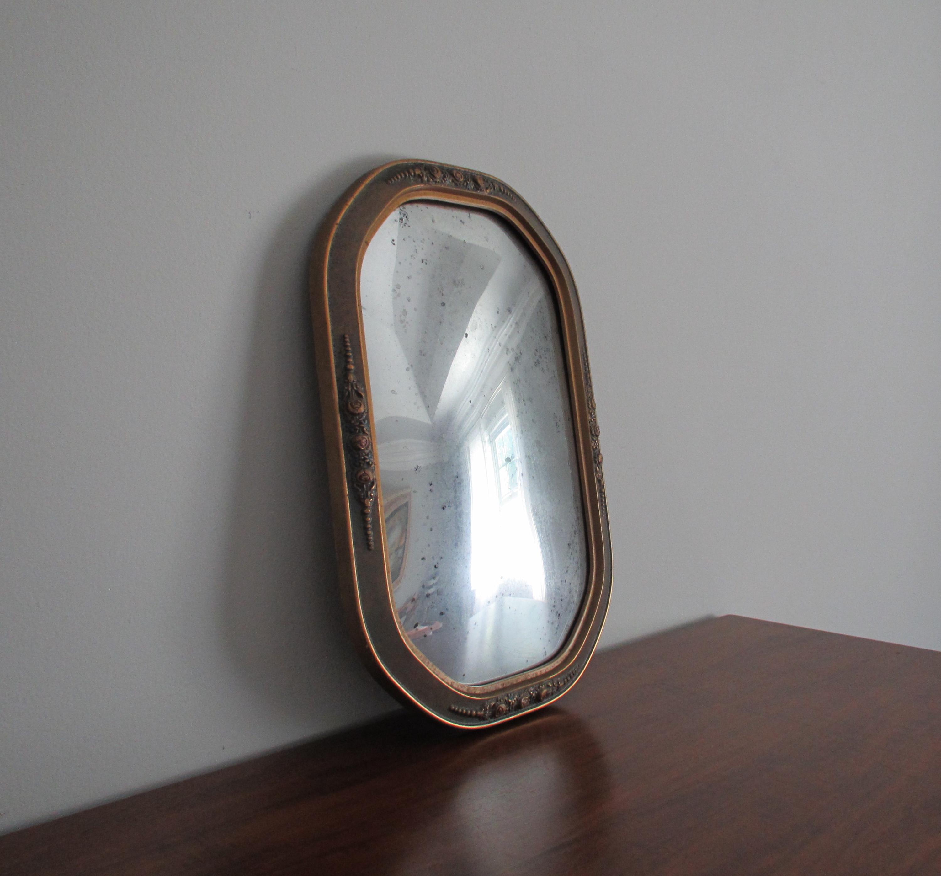 Vintage Blue Glass Mirror - Etsy