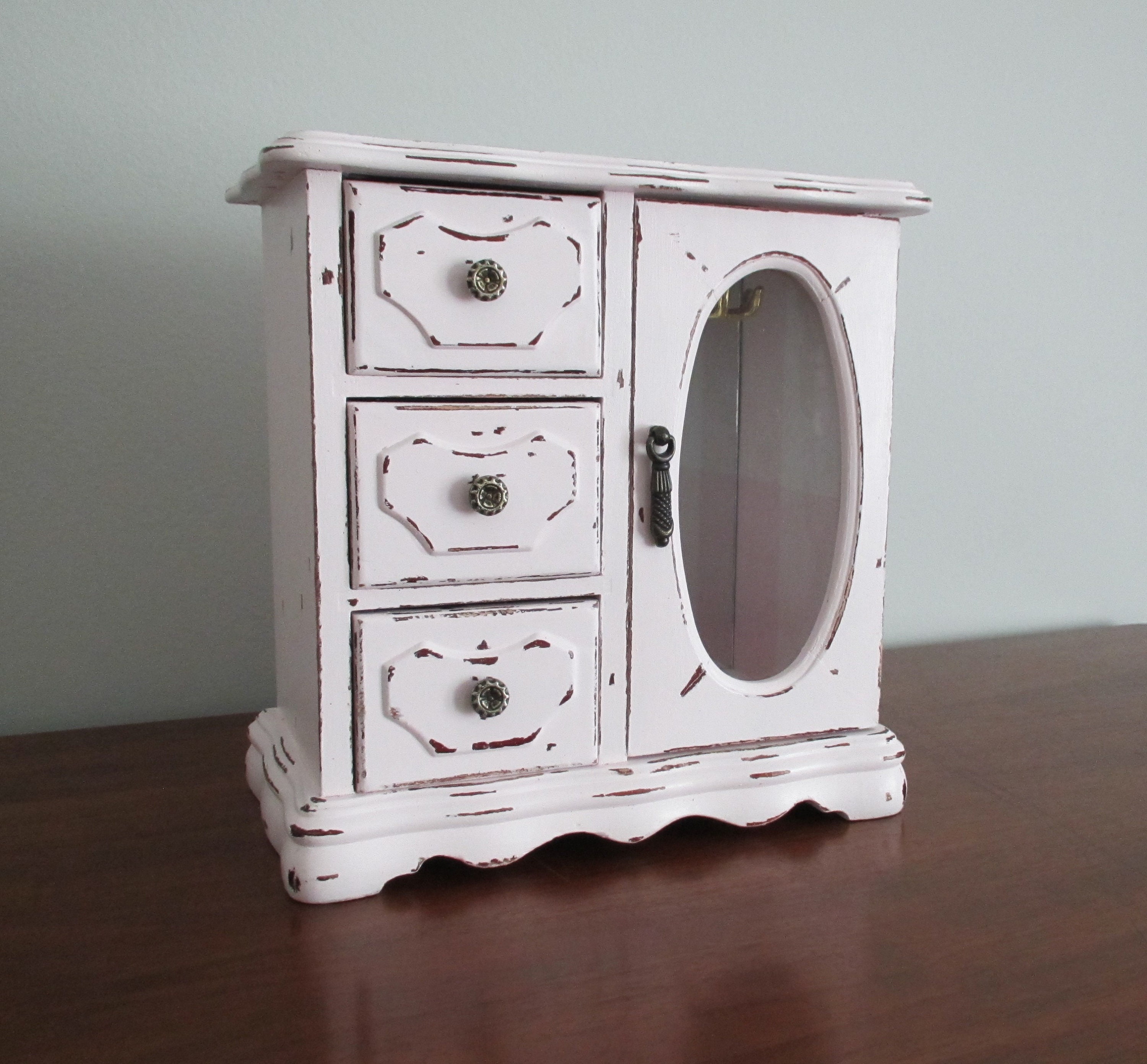 Vintage Jewelry Box, Boho Cottage Core Farmhouse Style Rustic Jewelry