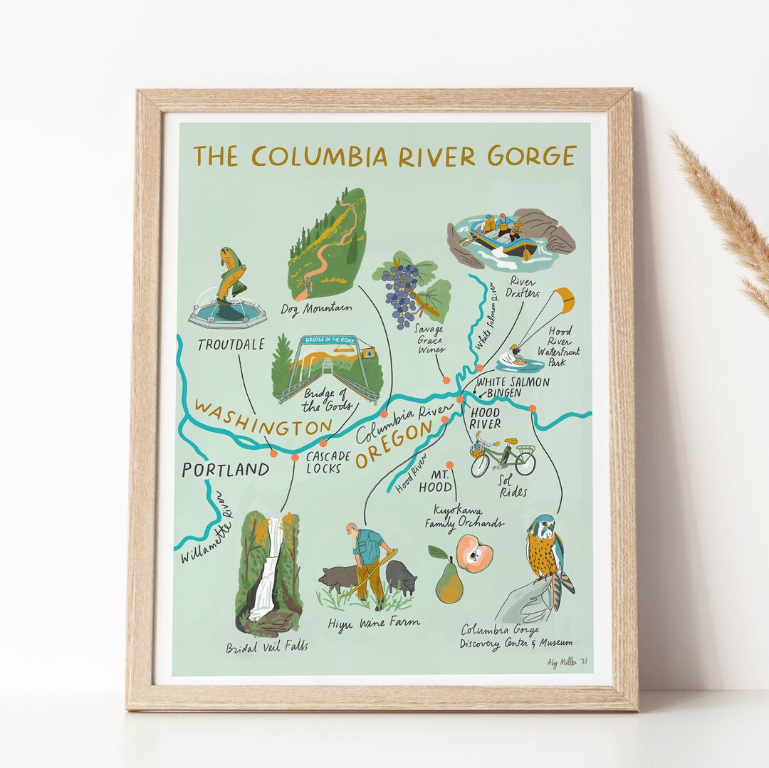 Mapa imprimible del noroeste del Pacífico - Etsy México