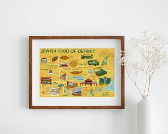 Illustrated Map of Jewish Food in Detroit