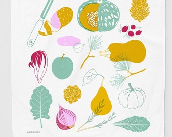 Winter Harvest Tea Towel