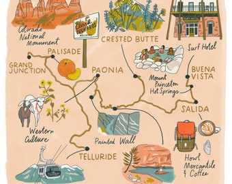 Colorado Roadtrip Illustrated Map