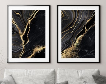 Black And Gold Art Etsy