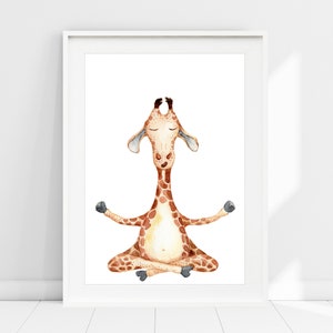 Giraffe Nursery Print, Safari Animal Nursery Wall Art, Watercolour Giraffe Wall Art, Baby Giraffe Nursery Wall Decor, Cute Giraffe Art Print