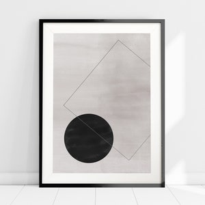 Minimalist Art Print, Abstract Shapes Art, Modern Wall Art, Fine Art Print, Grey Home Decor, Beige Wall Decor, Minimalist Contemporary Art