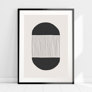 Minimalist Abstract Wall Art, Geometric Abstract Shapes Art Print, Neutral Art, Contemporary Wall Art, Boho Home Decor, Warm Grey Art Print